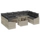 Sonata Set de canapea 10 buc. Gri deschis poliratan