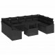 Sonata H Градински Софа Комплект 10 pcs Черно 100 x 55 x 73 см