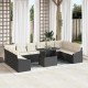 Sonata H Градински Софа Комплект 11 pcs Черно и кремаво 100 x 55 x 73 см