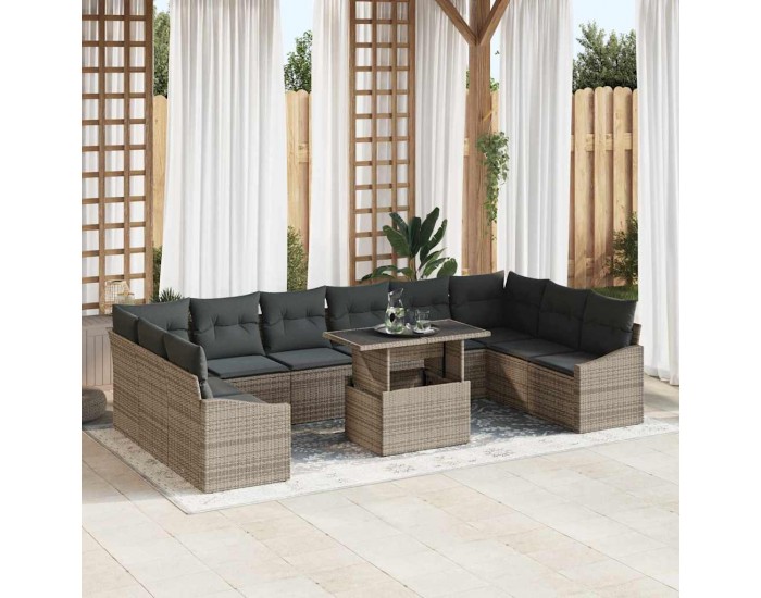 Sonata H Градински Софа Комплект 11 pcs Сив 100 x 55 x 73 см