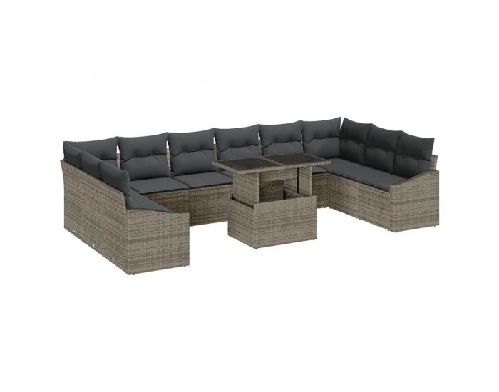 Sonata H Градински Софа Комплект 11 pcs Сив 100 x 55 x 73 см