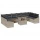 Sonata H Градински Софа Комплект 11 pcs Светлосиво 100 x 55 x 73 см