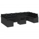 Sonata H Градински Софа Комплект 11 pcs Черно 100 x 55 x 73 см