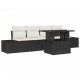 Sonata H Градински Софа Комплект 5 pcs Черно и кремаво 100 x 55 x 73 см