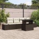 Sonata H Градински Софа Комплект 5 pcs Кафяво и кремаво 100 x 55 x 73 см