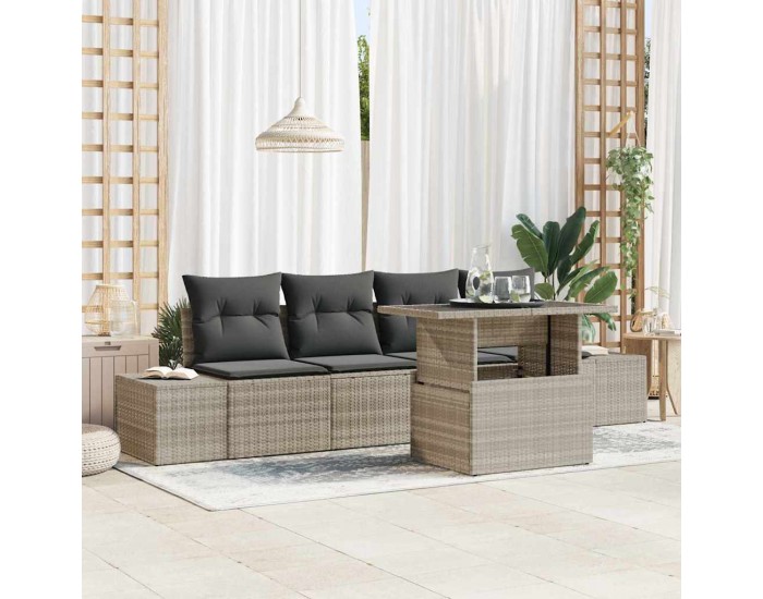 Sonata H Градински Софа Комплект 5 pcs Светлосиво 100 x 55 x 73 см
