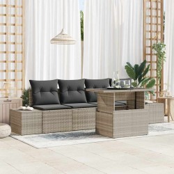 Sonata H Градински Софа Комплект 5 pcs Светлосиво 100 x 55 x 73 см - Canapele și bănci de grădină