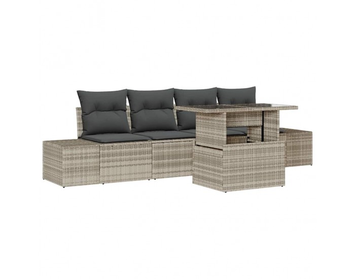 Sonata H Градински Софа Комплект 5 pcs Светлосиво 100 x 55 x 73 см