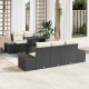 Sonata H Градински Софа Комплект 6 pcs Черно и кремаво 100 x 55 x 73 см