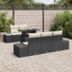 Sonata H Градински Софа Комплект 6 pcs Черно и кремаво 100 x 55 x 73 см