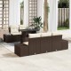Sonata H Градински Софа Комплект 6 pcs Кафяво и кремаво 100 x 55 x 73 см