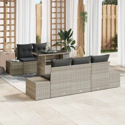 Sonata H Градински Софа Комплект 6 pcs Светлосиво 100 x 55 x 73 см - Canapele și bănci de grădină