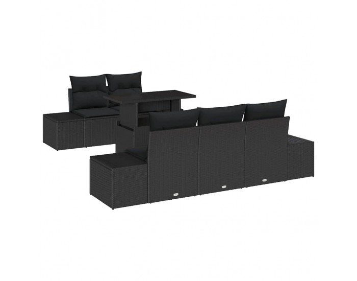 Sonata H Градински Софа Комплект 6 pcs Черно 100 x 55 x 73 см