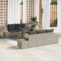 Sonata H Градински Софа Комплект 7 pcs Светлосиво 100 х 55 х 73 см - Canapele și bănci de grădină