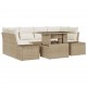Sonata H Градински Софа Комплект 7 pcs бежово и кремаво 100 x 55 x 73 см
