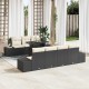 Sonata H Градински Софа Комплект 8 pcs Черно и кремаво 100 х 55 х 73 см
