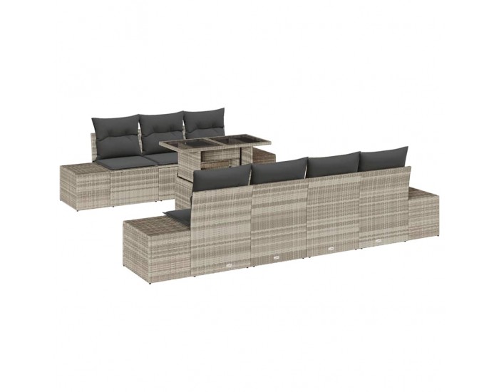 Sonata H Градински Софа Комплект 8 pcs Светлосиво 100 х 55 х 73 см