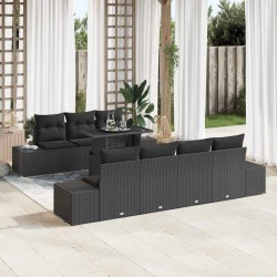 Sonata H Градински Софа Комплект 8 pcs Черно 100 х 55 х 73 см - Canapele și bănci de grădină