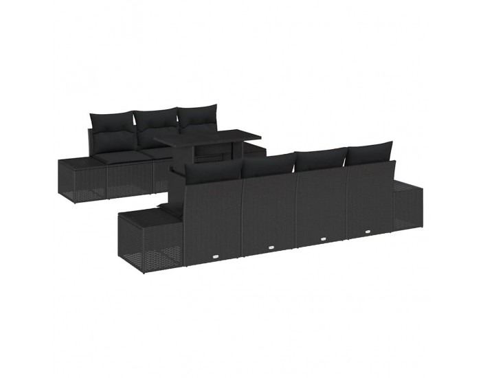 Sonata H Градински Софа Комплект 8 pcs Черно 100 х 55 х 73 см