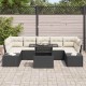 Sonata H Градински Софа Комплект 8 pcs Черно и кремаво 100 x 55 x 73 см