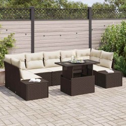 Sonata H Градински Софа Комплект 8 pcs Кафяво и кремаво 100 x 55 x 73 см - Canapele și bănci de grădină