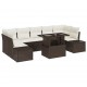 Sonata H Градински Софа Комплект 8 pcs Кафяво и кремаво 100 x 55 x 73 см