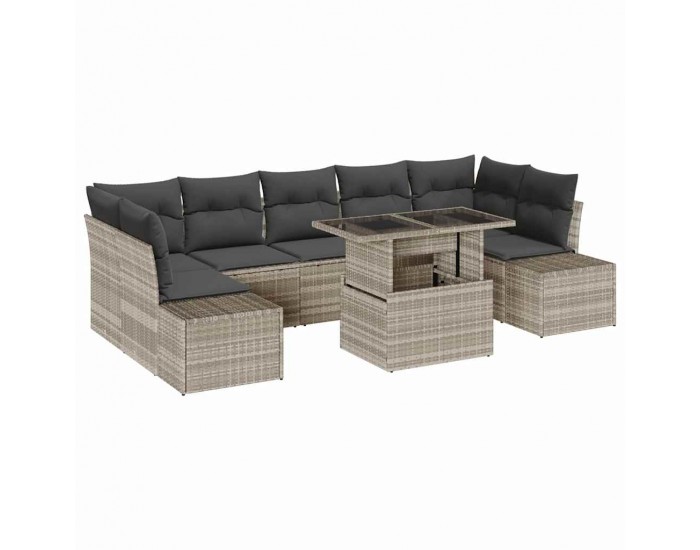Sonata H Градински Софа Комплект 8 pcs Светлосиво 100 x 55 x 73 см