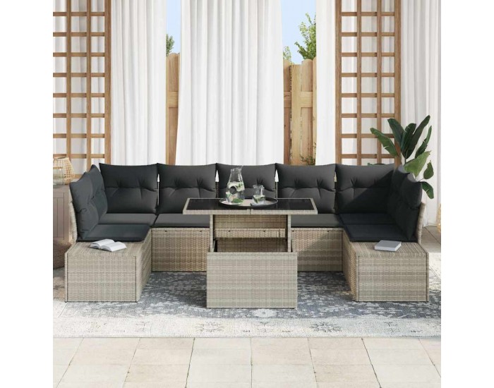 Sonata H Градински Софа Комплект 8 pcs Светлосиво 100 x 55 x 73 см