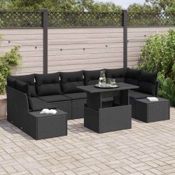 Sonata H Градински Софа Комплект 8 pcs Черно 100 x 55 x 73 см - Canapele și bănci de grădină