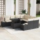Sonata H Градински Софа Комплект 9 pcs Черно и кремаво 100 x 55 x 73 см