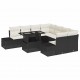 Sonata H Градински Софа Комплект 9 pcs Черно и кремаво 100 x 55 x 73 см