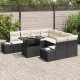 Sonata H Градински Софа Комплект 9 pcs Черно и кремаво 100 x 55 x 73 см