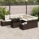 Sonata H Градински Софа Комплект 9 pcs Кафяво и кремаво 100 x 55 x 73 см