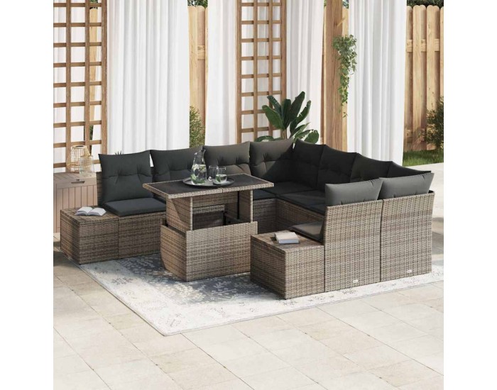 Sonata H Градински Софа Комплект 9 pcs Сив 100 x 55 x 73 см