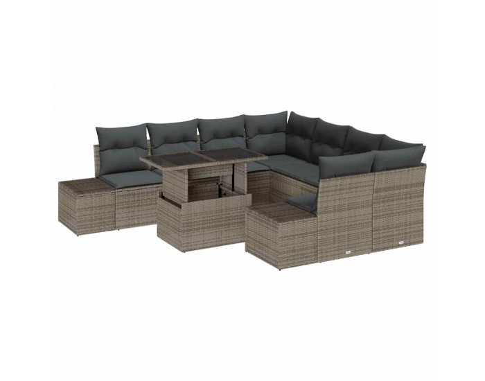 Sonata H Градински Софа Комплект 9 pcs Сив 100 x 55 x 73 см