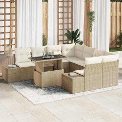 Sonata H Градински Софа Комплект 9 pcs бежово и кремаво 100 x 55 x 73 см - Canapele și bănci de grădină