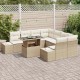 Sonata H Градински Софа Комплект 9 pcs бежово и кремаво 100 x 55 x 73 см