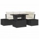 Sonata H Градински Софа Комплект 5 pcs Черно и кремаво 100 x 55 x 73 см