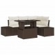 Sonata H Градински Софа Комплект 5 pcs Кафяво и кремаво 100 x 55 x 73 см