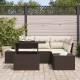 Sonata H Градински Софа Комплект 5 pcs Кафяво и кремаво 100 x 55 x 73 см