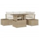 Sonata H Градински Софа Комплект 5 pcs бежово и кремаво 100 x 55 x 73 см