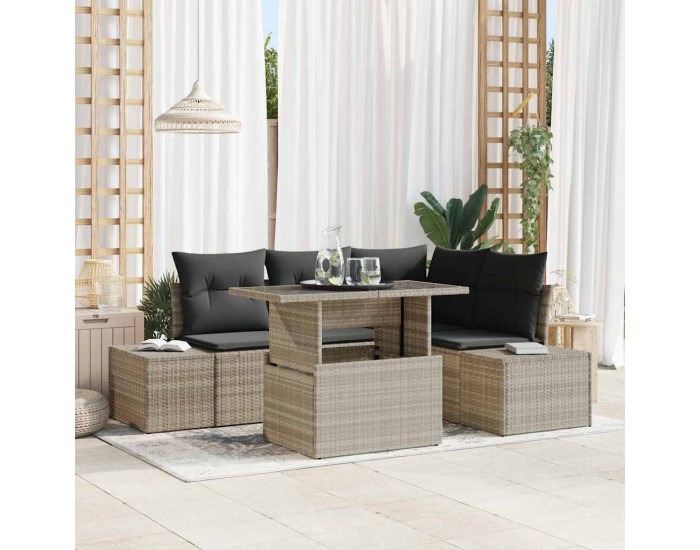 Sonata H Градински Софа Комплект 5 pcs Светлосиво 100 x 55 x 73 см