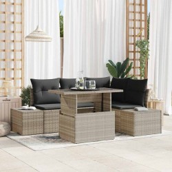 Sonata H Градински Софа Комплект 5 pcs Светлосиво 100 x 55 x 73 см - Canapele și bănci de grădină