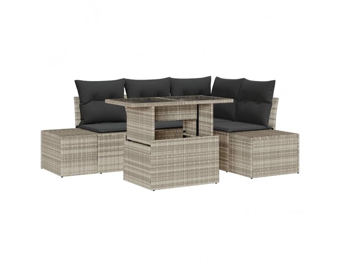 Sonata H Градински Софа Комплект 5 pcs Светлосиво 100 x 55 x 73 см