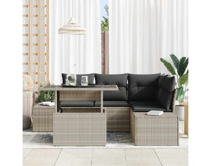 Sonata H Градински Софа Комплект 5 pcs Светлосиво 100 x 55 x 73 см