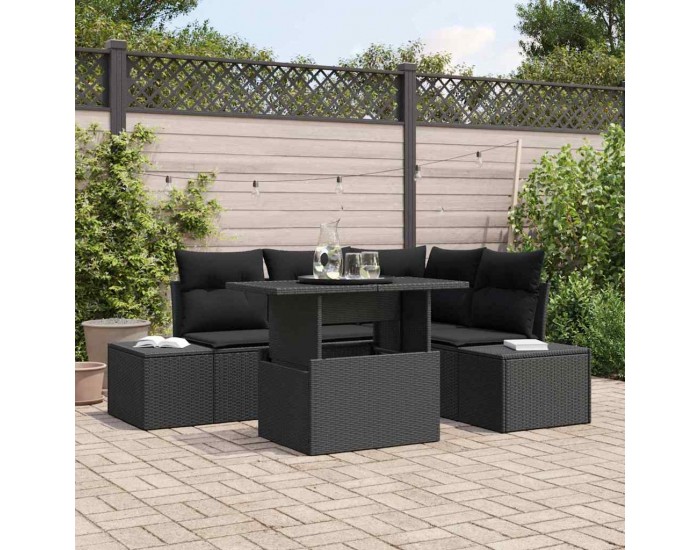 Sonata H Градински Софа Комплект 5 pcs Черно 100 x 55 x 73 см