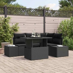 Sonata H Градински Софа Комплект 5 pcs Черно 100 x 55 x 73 см - Canapele și bănci de grădină