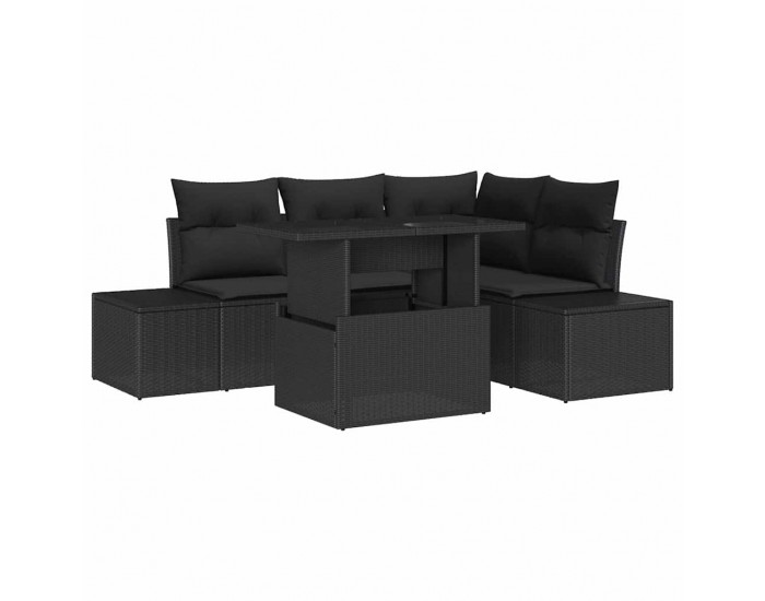 Sonata H Градински Софа Комплект 5 pcs Черно 100 x 55 x 73 см