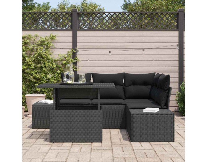 Sonata H Градински Софа Комплект 5 pcs Черно 100 x 55 x 73 см