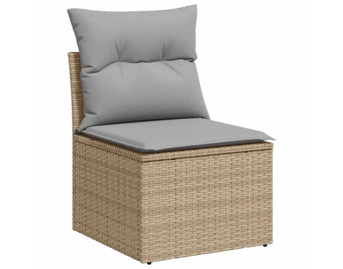 Sonata Set de canapele pentru grădină 7 buc. Beige și gri deschis